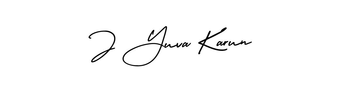 How to make J Yuva Karun signature? AmerikaSignatureDemo-Regular is a professional autograph style. Create handwritten signature for J Yuva Karun name. J Yuva Karun signature style 3 images and pictures png