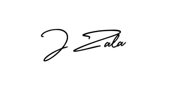 Design your own signature with our free online signature maker. With this signature software, you can create a handwritten (AmerikaSignatureDemo-Regular) signature for name J Zala. J Zala signature style 3 images and pictures png