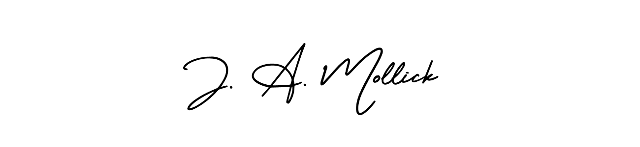 This is the best signature style for the J. A. Mollick name. Also you like these signature font (AmerikaSignatureDemo-Regular). Mix name signature. J. A. Mollick signature style 3 images and pictures png