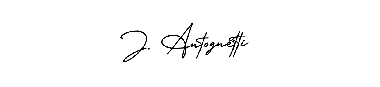 How to make J. Antognetti name signature. Use AmerikaSignatureDemo-Regular style for creating short signs online. This is the latest handwritten sign. J. Antognetti signature style 3 images and pictures png