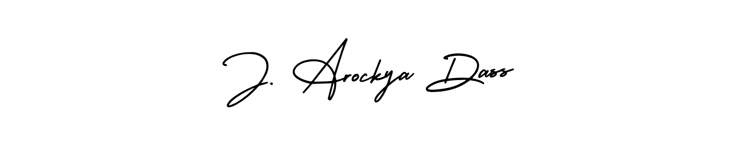 The best way (AmerikaSignatureDemo-Regular) to make a short signature is to pick only two or three words in your name. The name J. Arockya Dass include a total of six letters. For converting this name. J. Arockya Dass signature style 3 images and pictures png