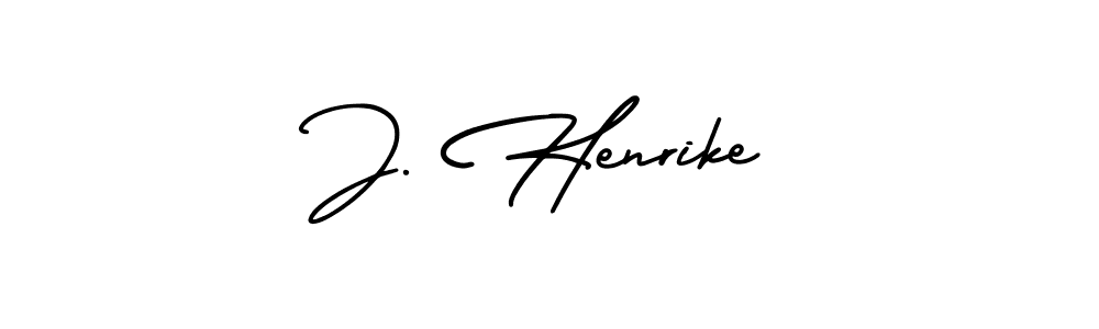 The best way (AmerikaSignatureDemo-Regular) to make a short signature is to pick only two or three words in your name. The name J. Henrike include a total of six letters. For converting this name. J. Henrike signature style 3 images and pictures png