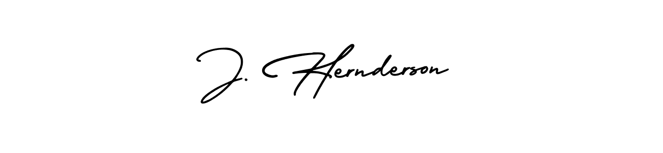 Design your own signature with our free online signature maker. With this signature software, you can create a handwritten (AmerikaSignatureDemo-Regular) signature for name J. Hernderson. J. Hernderson signature style 3 images and pictures png