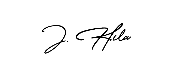 How to Draw J. Hila signature style? AmerikaSignatureDemo-Regular is a latest design signature styles for name J. Hila. J. Hila signature style 3 images and pictures png