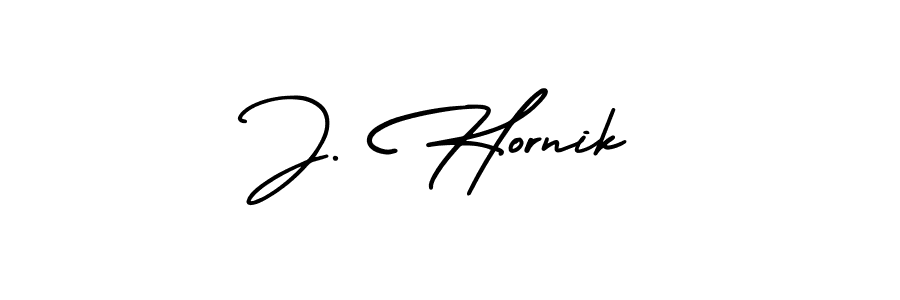 Use a signature maker to create a handwritten signature online. With this signature software, you can design (AmerikaSignatureDemo-Regular) your own signature for name J. Hornik. J. Hornik signature style 3 images and pictures png
