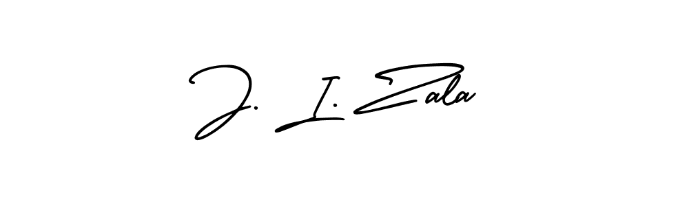 if you are searching for the best signature style for your name J. I. Zala. so please give up your signature search. here we have designed multiple signature styles  using AmerikaSignatureDemo-Regular. J. I. Zala signature style 3 images and pictures png