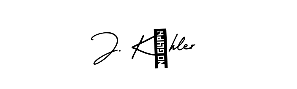 Design your own signature with our free online signature maker. With this signature software, you can create a handwritten (AmerikaSignatureDemo-Regular) signature for name J. Köhler. J. Köhler signature style 3 images and pictures png