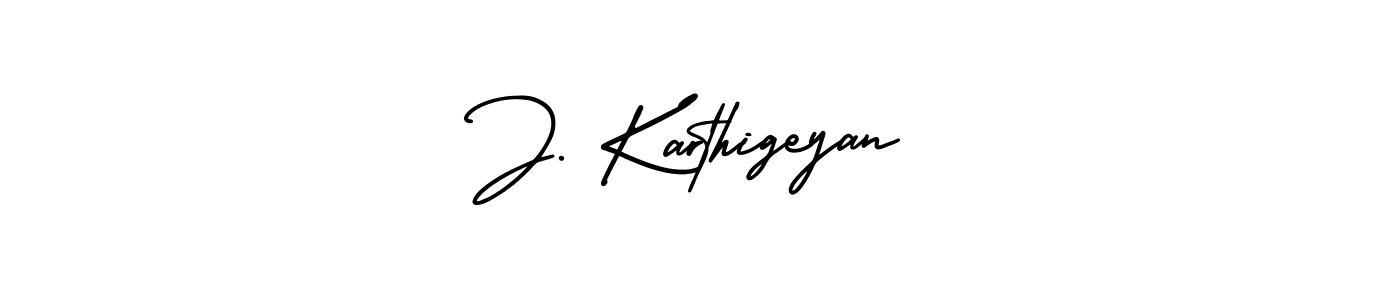The best way (AmerikaSignatureDemo-Regular) to make a short signature is to pick only two or three words in your name. The name J. Karthigeyan include a total of six letters. For converting this name. J. Karthigeyan signature style 3 images and pictures png