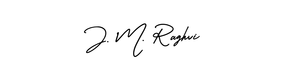 The best way (AmerikaSignatureDemo-Regular) to make a short signature is to pick only two or three words in your name. The name J. M. Raghvi include a total of six letters. For converting this name. J. M. Raghvi signature style 3 images and pictures png