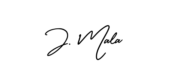 J. Mala stylish signature style. Best Handwritten Sign (AmerikaSignatureDemo-Regular) for my name. Handwritten Signature Collection Ideas for my name J. Mala. J. Mala signature style 3 images and pictures png