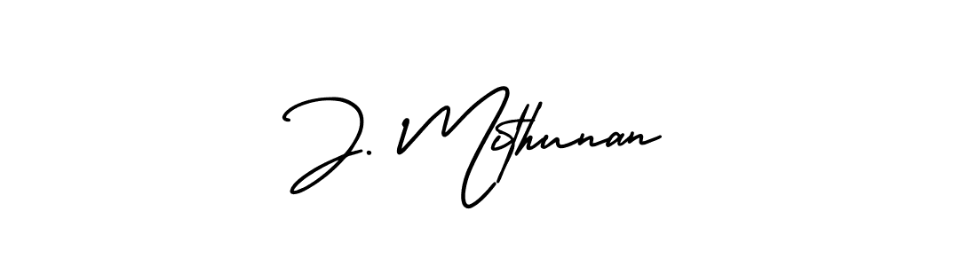 Make a beautiful signature design for name J. Mithunan. With this signature (AmerikaSignatureDemo-Regular) style, you can create a handwritten signature for free. J. Mithunan signature style 3 images and pictures png