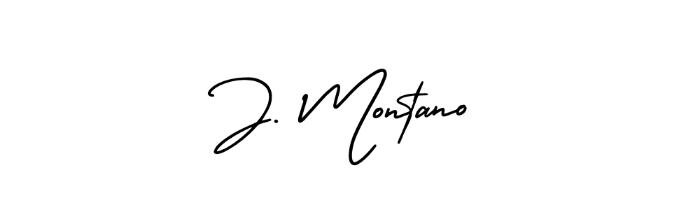 How to make J. Montano name signature. Use AmerikaSignatureDemo-Regular style for creating short signs online. This is the latest handwritten sign. J. Montano signature style 3 images and pictures png