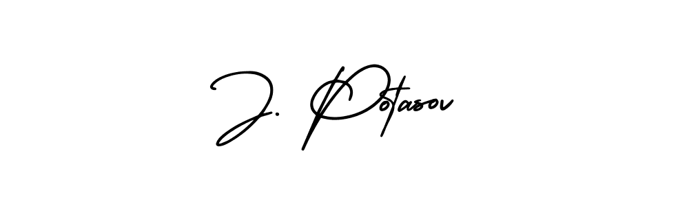 Design your own signature with our free online signature maker. With this signature software, you can create a handwritten (AmerikaSignatureDemo-Regular) signature for name J. Potasov. J. Potasov signature style 3 images and pictures png