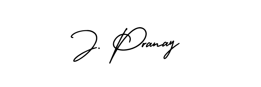 if you are searching for the best signature style for your name J. Pranay. so please give up your signature search. here we have designed multiple signature styles  using AmerikaSignatureDemo-Regular. J. Pranay signature style 3 images and pictures png