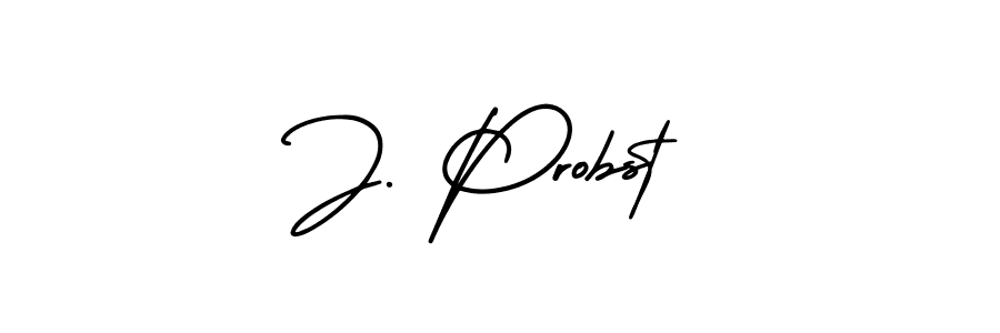 Design your own signature with our free online signature maker. With this signature software, you can create a handwritten (AmerikaSignatureDemo-Regular) signature for name J. Probst. J. Probst signature style 3 images and pictures png