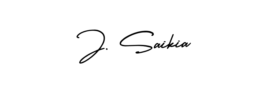 How to make J. Saikia signature? AmerikaSignatureDemo-Regular is a professional autograph style. Create handwritten signature for J. Saikia name. J. Saikia signature style 3 images and pictures png