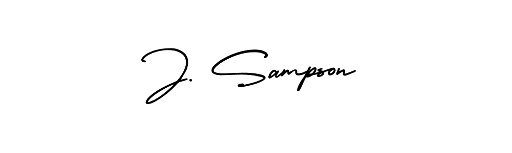 Design your own signature with our free online signature maker. With this signature software, you can create a handwritten (AmerikaSignatureDemo-Regular) signature for name J. Sampson. J. Sampson signature style 3 images and pictures png