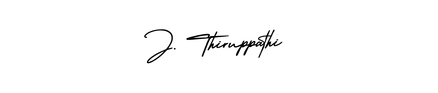 Design your own signature with our free online signature maker. With this signature software, you can create a handwritten (AmerikaSignatureDemo-Regular) signature for name J. Thiruppathi. J. Thiruppathi signature style 3 images and pictures png