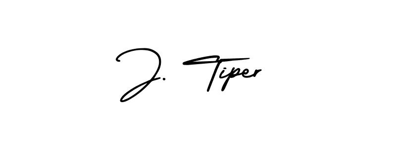 The best way (AmerikaSignatureDemo-Regular) to make a short signature is to pick only two or three words in your name. The name J. Tiper include a total of six letters. For converting this name. J. Tiper signature style 3 images and pictures png