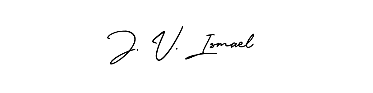 This is the best signature style for the J. V. Ismael name. Also you like these signature font (AmerikaSignatureDemo-Regular). Mix name signature. J. V. Ismael signature style 3 images and pictures png