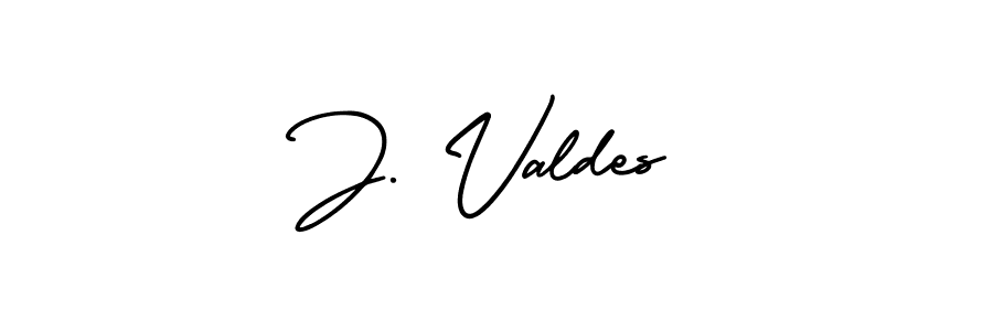 J. Valdes stylish signature style. Best Handwritten Sign (AmerikaSignatureDemo-Regular) for my name. Handwritten Signature Collection Ideas for my name J. Valdes. J. Valdes signature style 3 images and pictures png