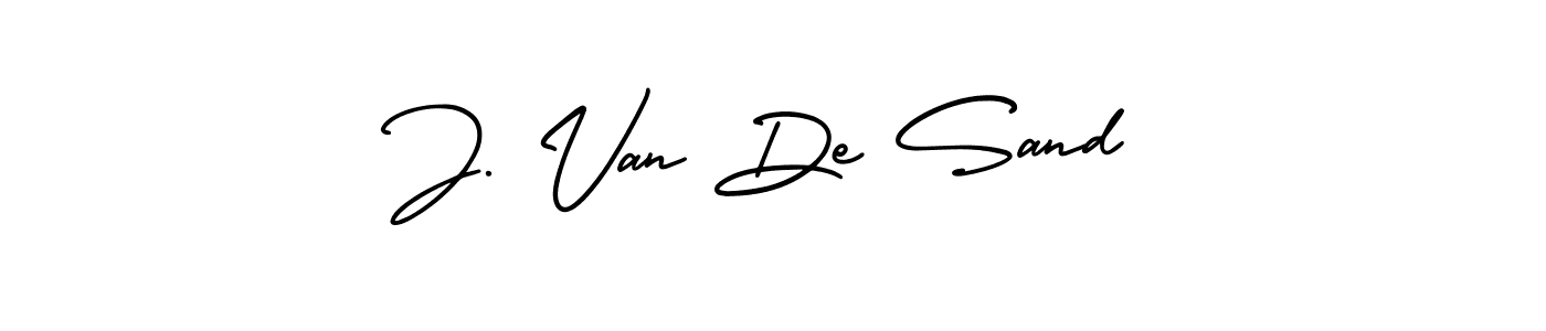 Use a signature maker to create a handwritten signature online. With this signature software, you can design (AmerikaSignatureDemo-Regular) your own signature for name J. Van De Sand. J. Van De Sand signature style 3 images and pictures png