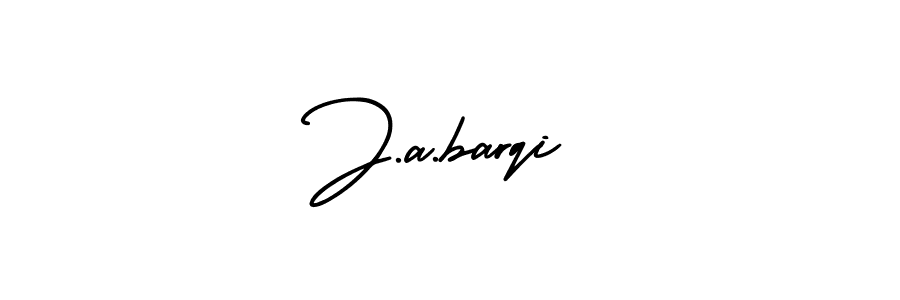 Create a beautiful signature design for name J.a.barqi. With this signature (AmerikaSignatureDemo-Regular) fonts, you can make a handwritten signature for free. J.a.barqi signature style 3 images and pictures png