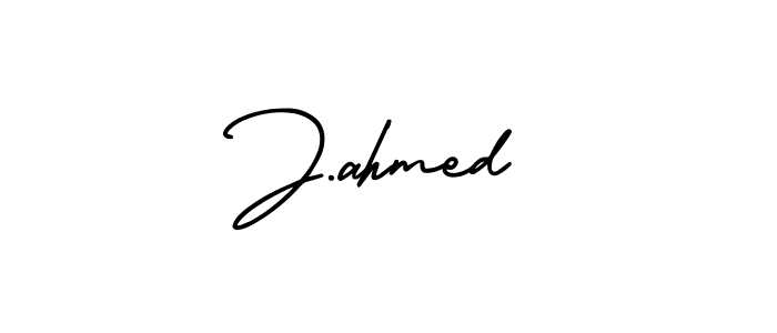It looks lik you need a new signature style for name J.ahmed. Design unique handwritten (AmerikaSignatureDemo-Regular) signature with our free signature maker in just a few clicks. J.ahmed signature style 3 images and pictures png