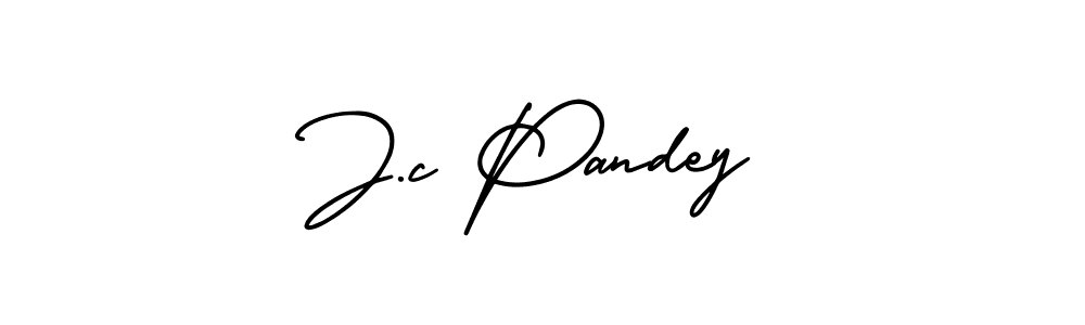 The best way (AmerikaSignatureDemo-Regular) to make a short signature is to pick only two or three words in your name. The name J.c Pandey include a total of six letters. For converting this name. J.c Pandey signature style 3 images and pictures png