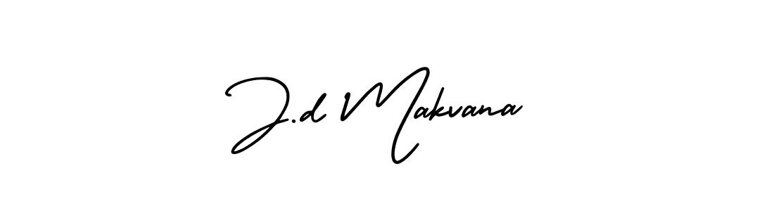 Make a beautiful signature design for name J.d Makvana. With this signature (AmerikaSignatureDemo-Regular) style, you can create a handwritten signature for free. J.d Makvana signature style 3 images and pictures png