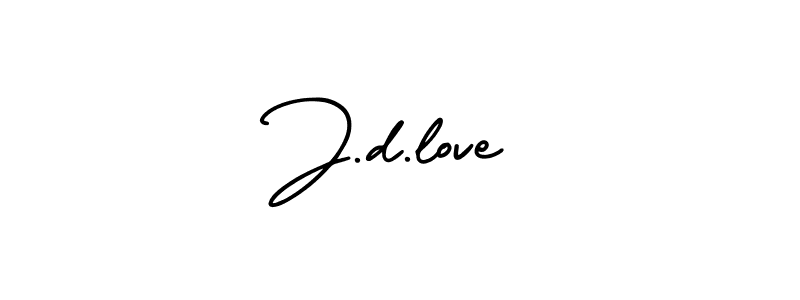 The best way (AmerikaSignatureDemo-Regular) to make a short signature is to pick only two or three words in your name. The name J.d.love include a total of six letters. For converting this name. J.d.love signature style 3 images and pictures png