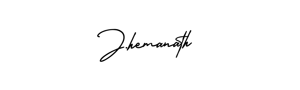 Create a beautiful signature design for name J.hemanath. With this signature (AmerikaSignatureDemo-Regular) fonts, you can make a handwritten signature for free. J.hemanath signature style 3 images and pictures png