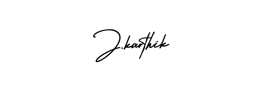 How to make J.karthik signature? AmerikaSignatureDemo-Regular is a professional autograph style. Create handwritten signature for J.karthik name. J.karthik signature style 3 images and pictures png