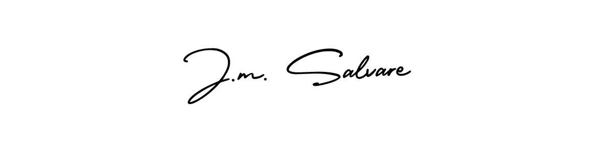 How to make J.m. Salvare name signature. Use AmerikaSignatureDemo-Regular style for creating short signs online. This is the latest handwritten sign. J.m. Salvare signature style 3 images and pictures png