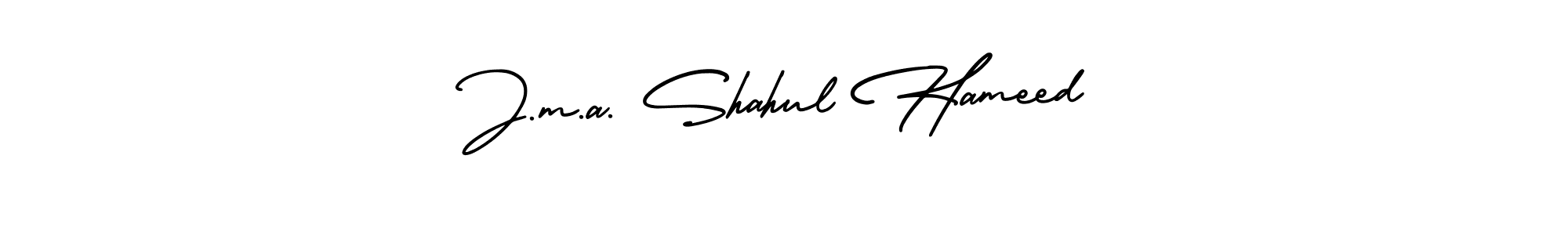 This is the best signature style for the J.m.a. Shahul Hameed name. Also you like these signature font (AmerikaSignatureDemo-Regular). Mix name signature. J.m.a. Shahul Hameed signature style 3 images and pictures png
