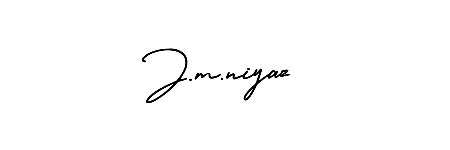 Design your own signature with our free online signature maker. With this signature software, you can create a handwritten (AmerikaSignatureDemo-Regular) signature for name J.m.niyaz. J.m.niyaz signature style 3 images and pictures png