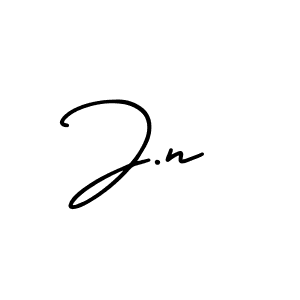 Design your own signature with our free online signature maker. With this signature software, you can create a handwritten (AmerikaSignatureDemo-Regular) signature for name J.n. J.n signature style 3 images and pictures png