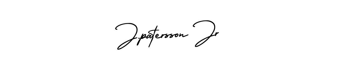 You should practise on your own different ways (AmerikaSignatureDemo-Regular) to write your name (J.patersson Jr) in signature. don't let someone else do it for you. J.patersson Jr signature style 3 images and pictures png