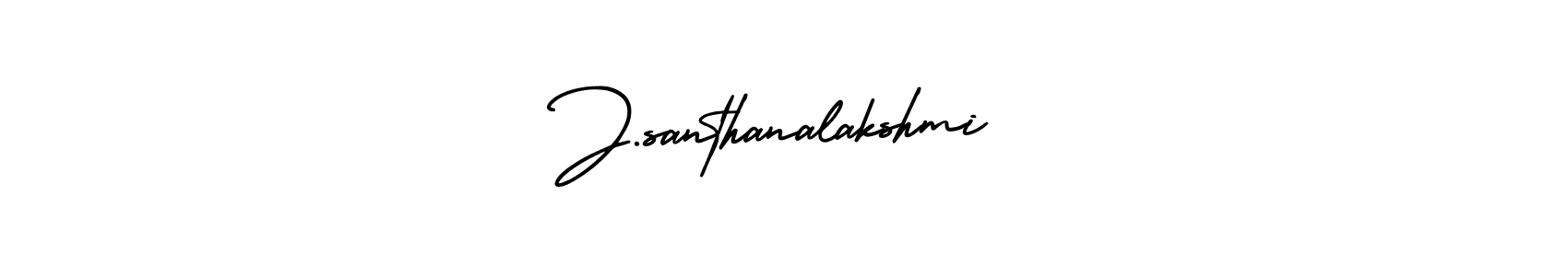 This is the best signature style for the J.santhanalakshmi name. Also you like these signature font (AmerikaSignatureDemo-Regular). Mix name signature. J.santhanalakshmi signature style 3 images and pictures png