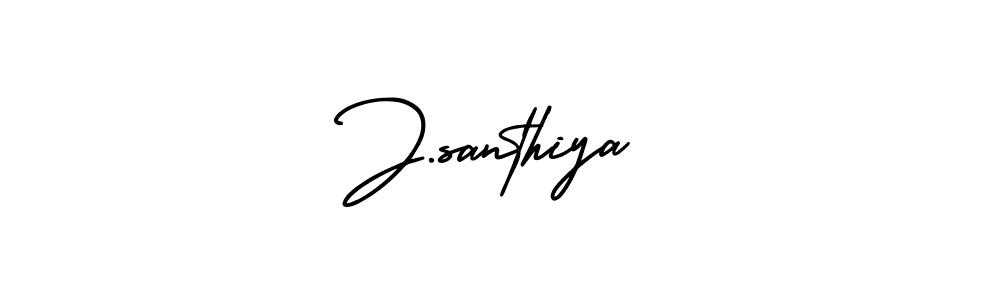 Create a beautiful signature design for name J.santhiya. With this signature (AmerikaSignatureDemo-Regular) fonts, you can make a handwritten signature for free. J.santhiya signature style 3 images and pictures png