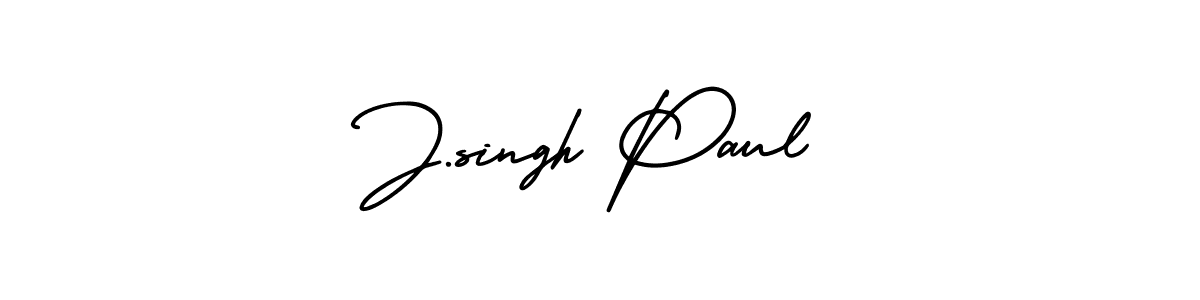 How to make J.singh Paul name signature. Use AmerikaSignatureDemo-Regular style for creating short signs online. This is the latest handwritten sign. J.singh Paul signature style 3 images and pictures png