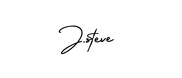 Design your own signature with our free online signature maker. With this signature software, you can create a handwritten (AmerikaSignatureDemo-Regular) signature for name J.steve. J.steve signature style 3 images and pictures png