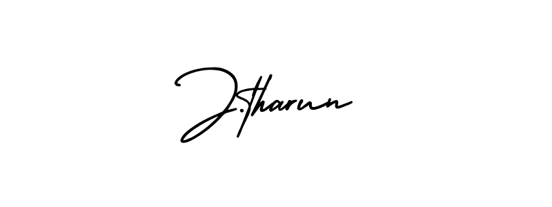 You should practise on your own different ways (AmerikaSignatureDemo-Regular) to write your name (J.tharun) in signature. don't let someone else do it for you. J.tharun signature style 3 images and pictures png