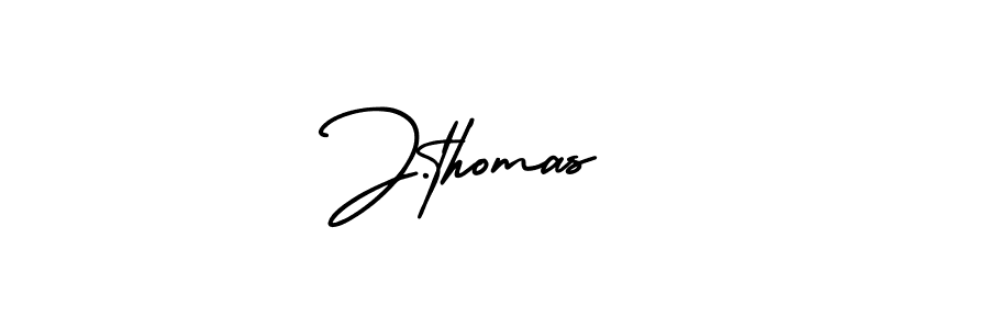 How to make J.thomas  name signature. Use AmerikaSignatureDemo-Regular style for creating short signs online. This is the latest handwritten sign. J.thomas  signature style 3 images and pictures png