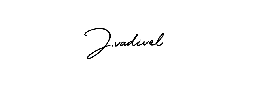 Design your own signature with our free online signature maker. With this signature software, you can create a handwritten (AmerikaSignatureDemo-Regular) signature for name J.vadivel. J.vadivel signature style 3 images and pictures png