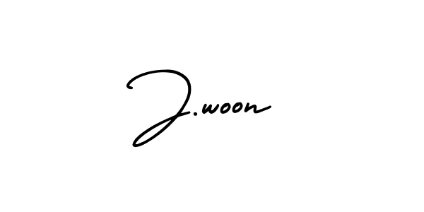 Design your own signature with our free online signature maker. With this signature software, you can create a handwritten (AmerikaSignatureDemo-Regular) signature for name J.woon. J.woon signature style 3 images and pictures png