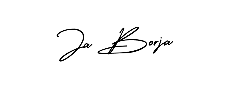 How to make Ja Borja name signature. Use AmerikaSignatureDemo-Regular style for creating short signs online. This is the latest handwritten sign. Ja Borja signature style 3 images and pictures png