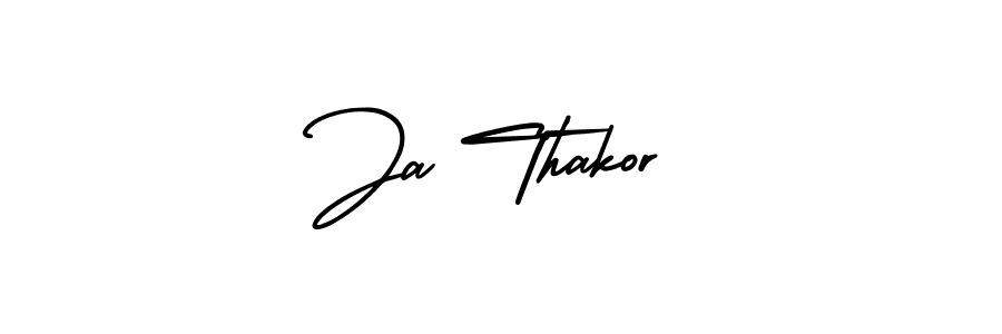 Create a beautiful signature design for name Ja Thakor. With this signature (AmerikaSignatureDemo-Regular) fonts, you can make a handwritten signature for free. Ja Thakor signature style 3 images and pictures png