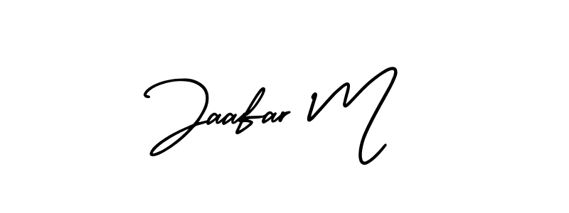How to make Jaafar M name signature. Use AmerikaSignatureDemo-Regular style for creating short signs online. This is the latest handwritten sign. Jaafar M signature style 3 images and pictures png