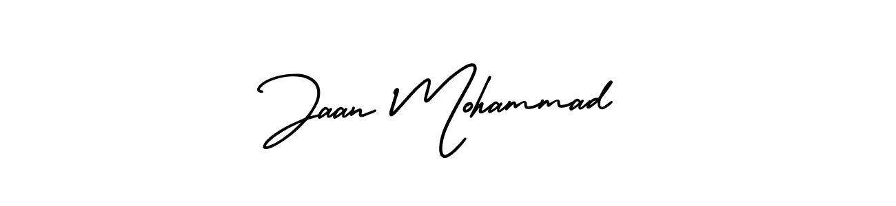 The best way (AmerikaSignatureDemo-Regular) to make a short signature is to pick only two or three words in your name. The name Jaan Mohammad include a total of six letters. For converting this name. Jaan Mohammad signature style 3 images and pictures png